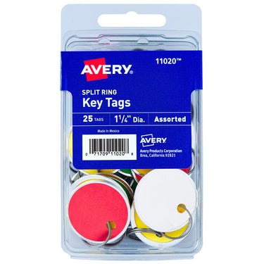 Avery Metal Rim Key Tags, 1.25